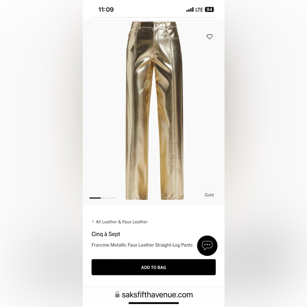 Cinq à Sept Gold Flare Pants